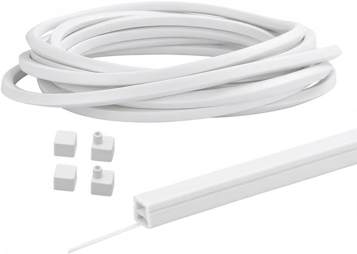 Flexibel Wit LED Profiel van 6 Meter met Diffuser en Eindkappen voor Geluidspanelen, Waterdicht en Geschikt voor LED Strips
