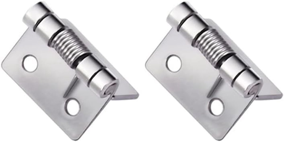 Set van 2 zelfsluitende veerhengsels van roestvrij staal, automatische vergrendelingsscharnieren voor binnengebruik in woning- en commerciële bouwprojecten, 25×32×1.5MM, duurzaam en eenvoudig te installeren