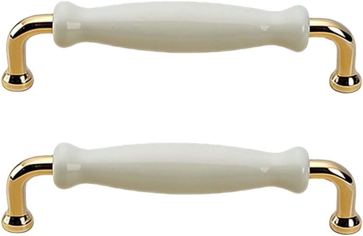 Set van 2 Keramische Kastgrepen van Zinklegering voor Keuken- en Badkamerladen, Vervangbare Deurgrepen voor Kasten en Kledingkasten (Gatafstand: 128mm)