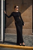 Touché Privé - Maxi-jurk met gesp - Zwart - Dames