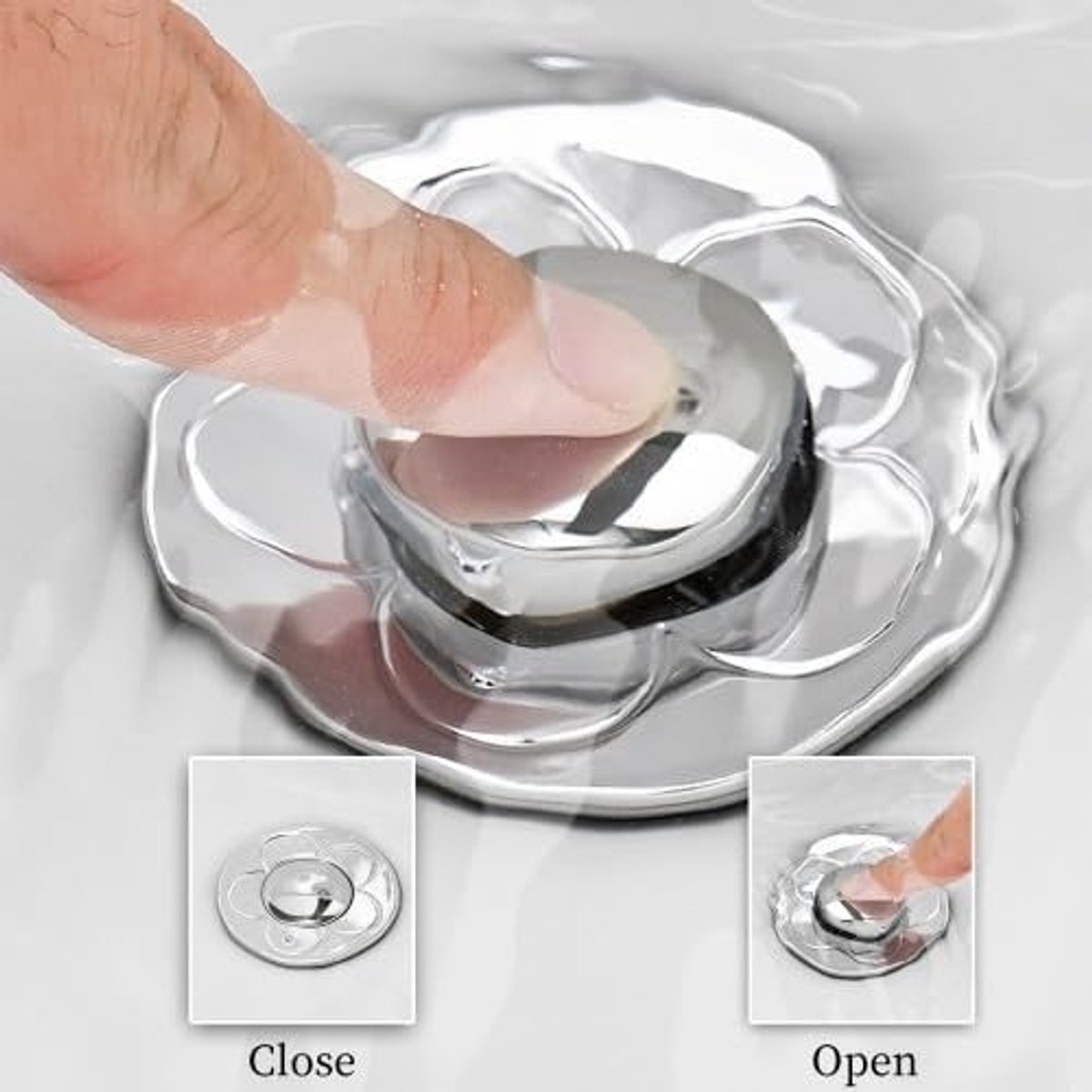 Universele Pop Up Afvoerpluggen met Strainer, RVS Afvoerfilters voor 34-40mm Afvoeropeningen, Waterdicht en Duurzaam