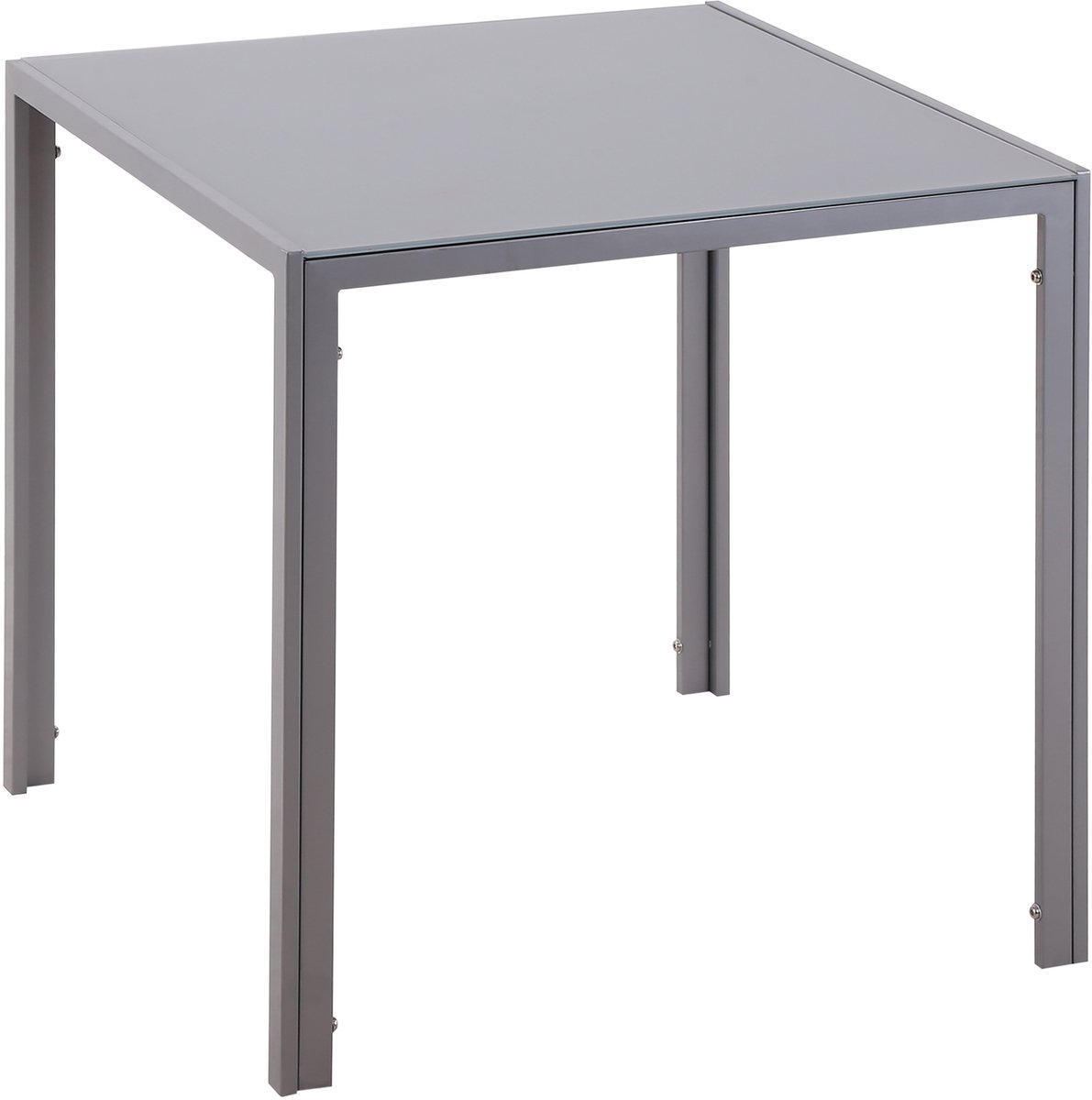 HOMCOM eettafel gehard glas - Keukentafel, glazen tafel, vierkante tafel - Grijs