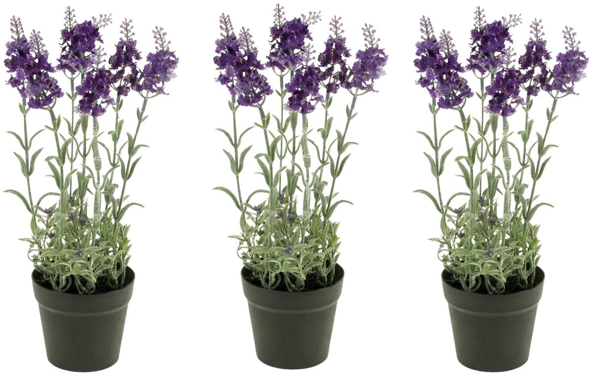 Kunst lavendel - Paarse plant in pot - kunstplant - 28 cm