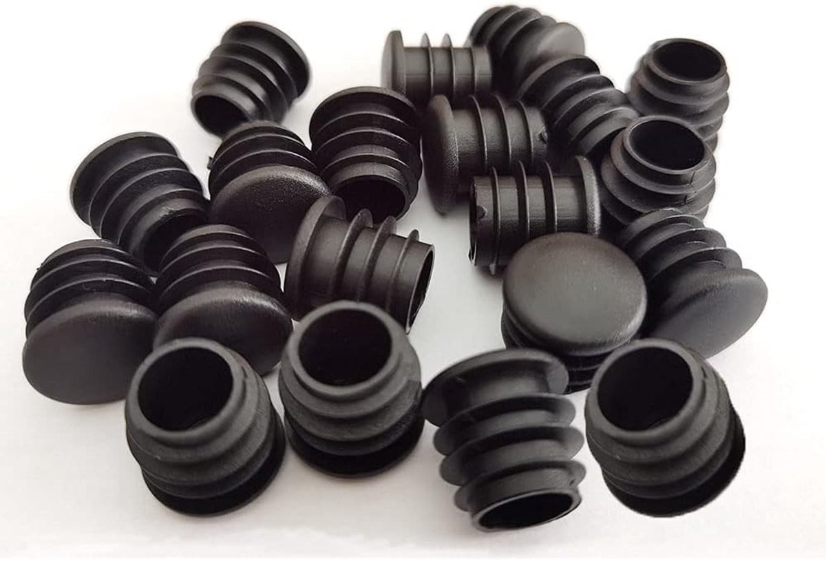Zwarte Plastic Einddop Set van 20 Stuks voor Meubels, Stoelen en Pijpen - 3/4 Inch Bescherming en Afwerking