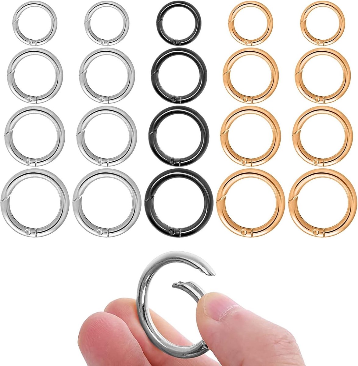 Ronde karabijnhaken set van 20 stuks voor outdoor, camping en klimmen activiteiten
