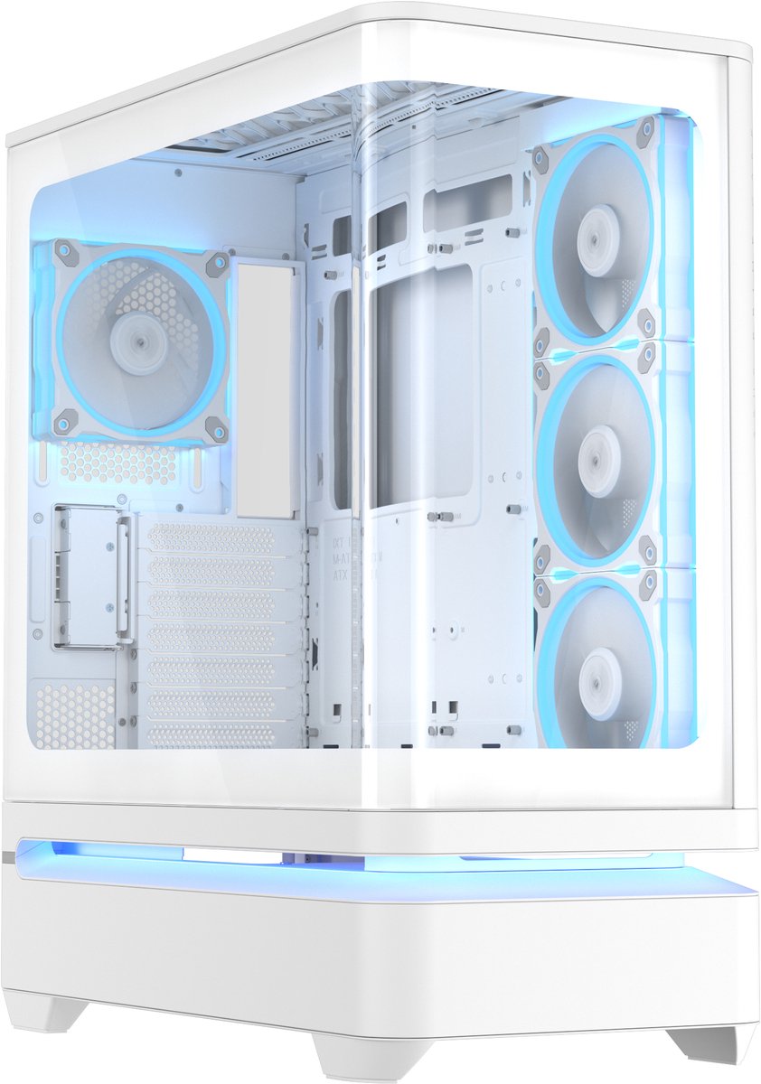 ASUS Prime AP304 TG ARGB - PC Behuizing - Gehard Glas - 4 ARGB Ventilatoren - Wit