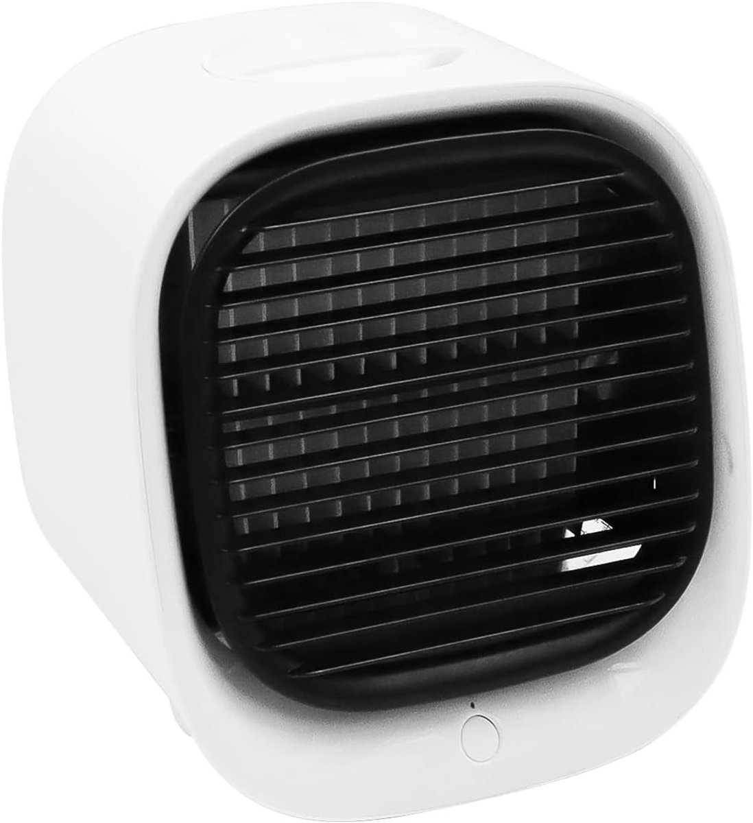 Draagbare luchtkoeler met 3 snelheden, compacte ventilator en persoonlijke luchtbevochtiger voor desktopgebruik (Wit)