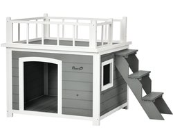 PawHut Hundehütte mit Treppe D02-145V00