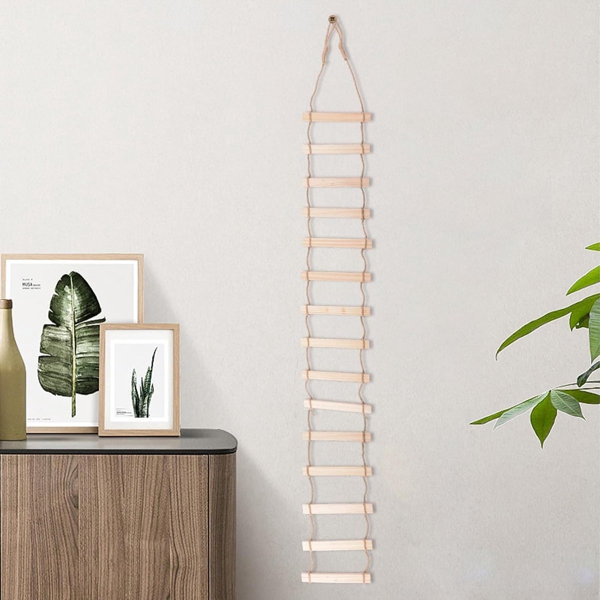 Houten Touwladder voor Muur, 1 Stuk 20 x 150 cm, Klimplanten Steun, Decoratie en DIY Ambachten voor Thuis
