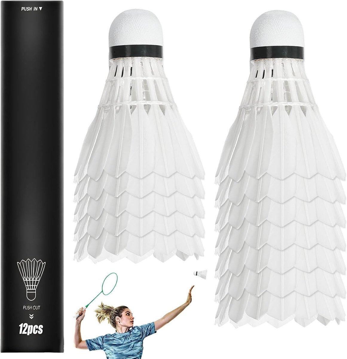 Badmintonshuttles voor Buiten, Hoge Stabiliteit en Duurzaamheid, Set van 12 Stuks voor Sport en Recreatie