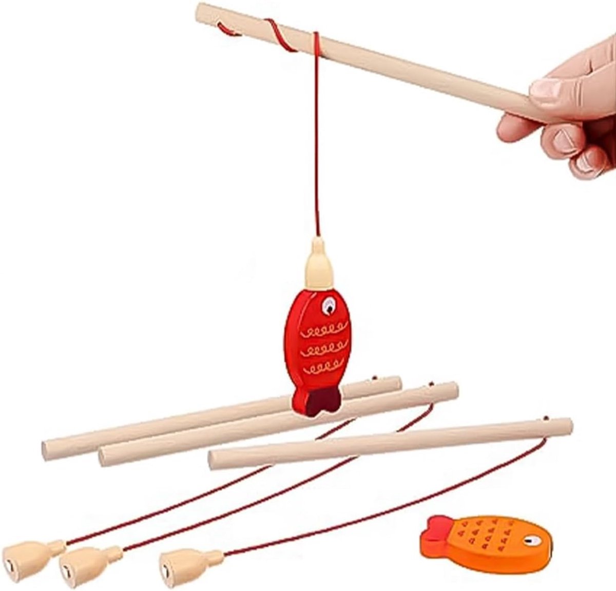 10-delige Houten Magnetische Visspel Set voor Peuters en Kinderen - Educatief en Leuk Spel voor Binnen en Buiten