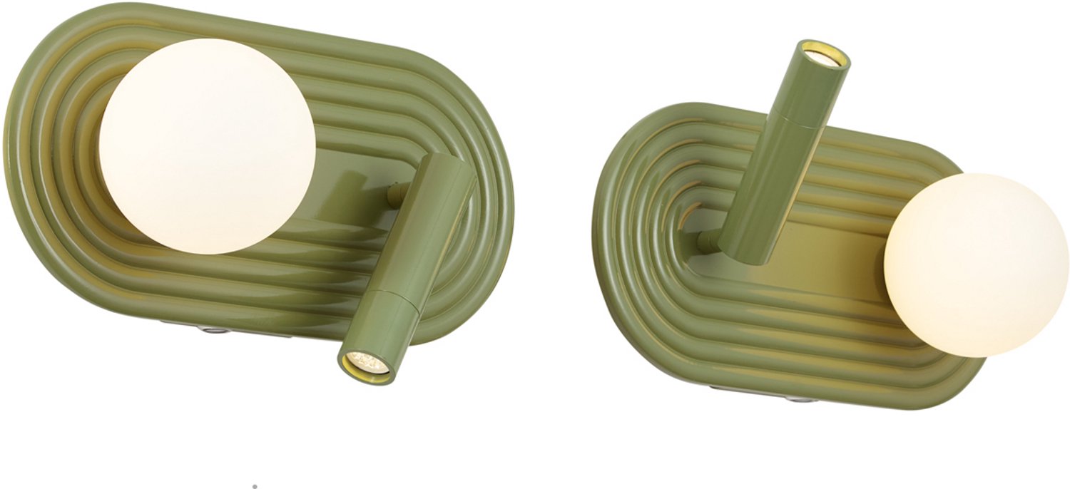 Qazqa retro wandlamp met leesarm - Lila - groen, max. 8W, geschikt voor led, 18.8cm, ideaal als slaapkamer en woonkamer lamp