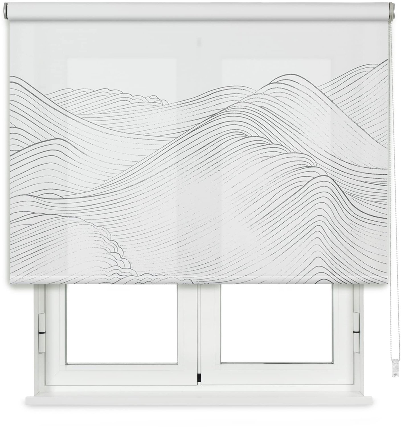 Translucente Rolgordijn met Golfprint, 120x250 cm