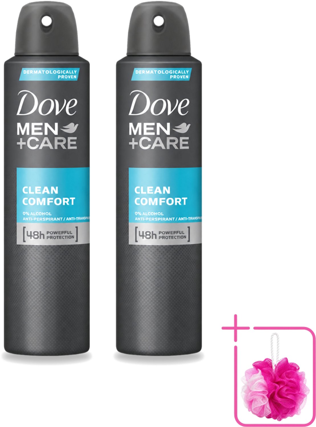 2 x Dove Men+Care – Deodorant Spray – Clean Comfort – 200 ml - Bulkverpakking - Anti-transpirant spray - Douchemop - Okselgeur