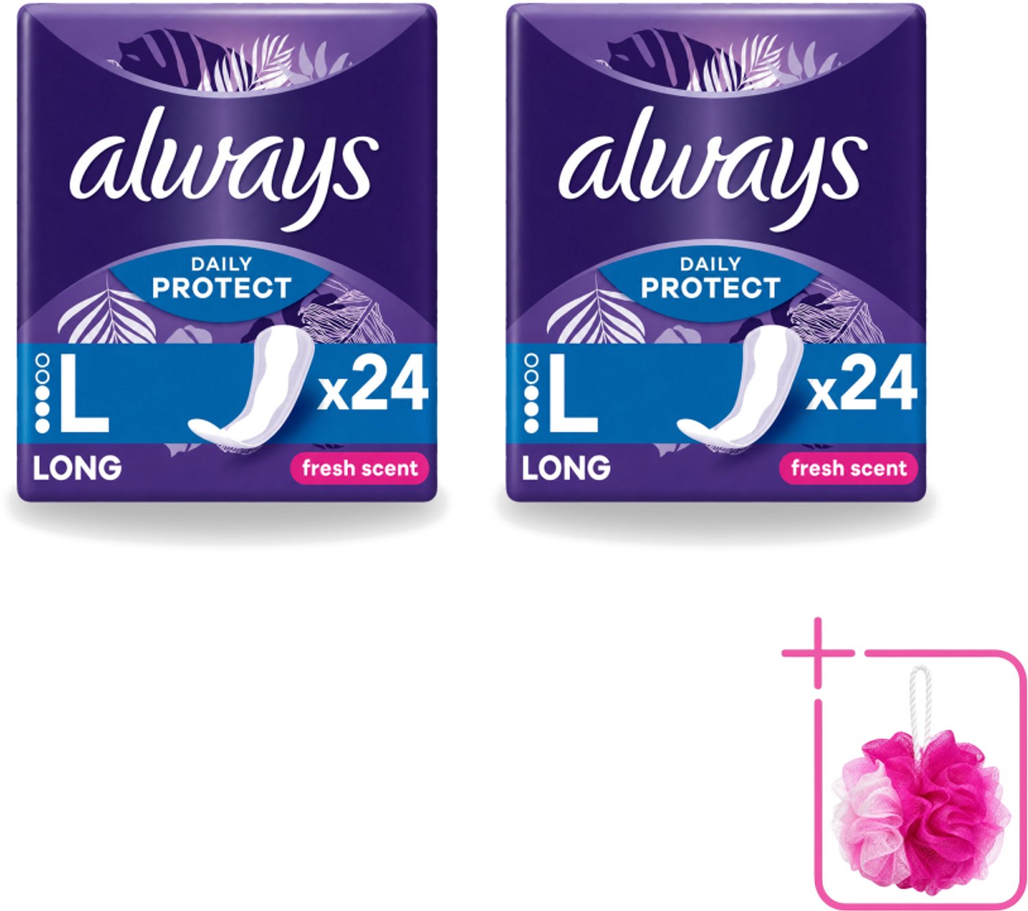 2 x Always – Inlegkruisjes – Long Fresh Scent – 24 Inlegkruisjes - Bulkverpakking - Inlegkruisjes - Douchemop - Frisse geur