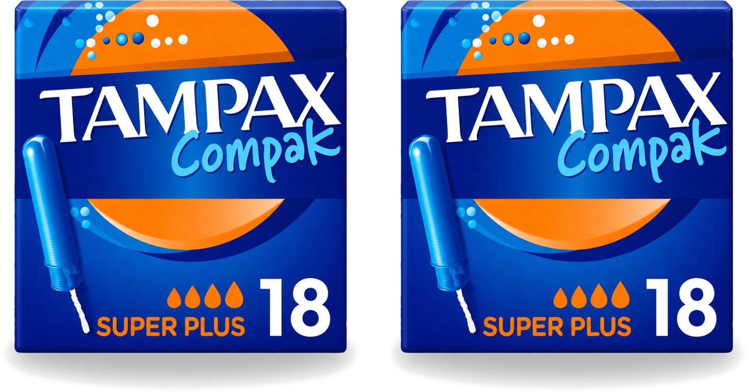2 x Tampax Compak – Tampons – Super Plus - Voordeelverpakking - 2 stuks