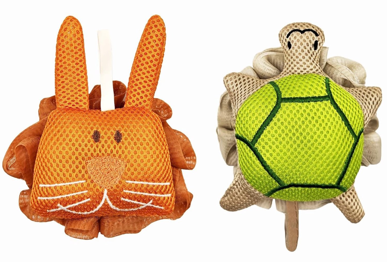 Set van 2 Zachte Mesh Douche Sponzen met Dierontwerp