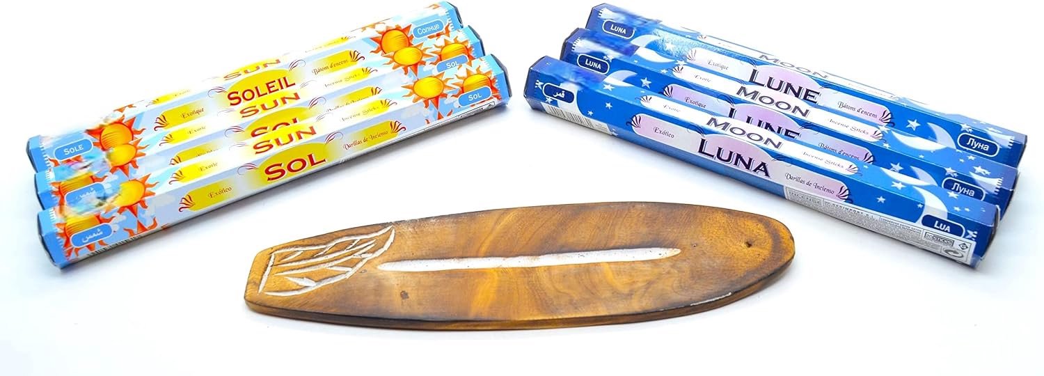120 Geurkaarsen Set: Maan & Zon, met Asbak