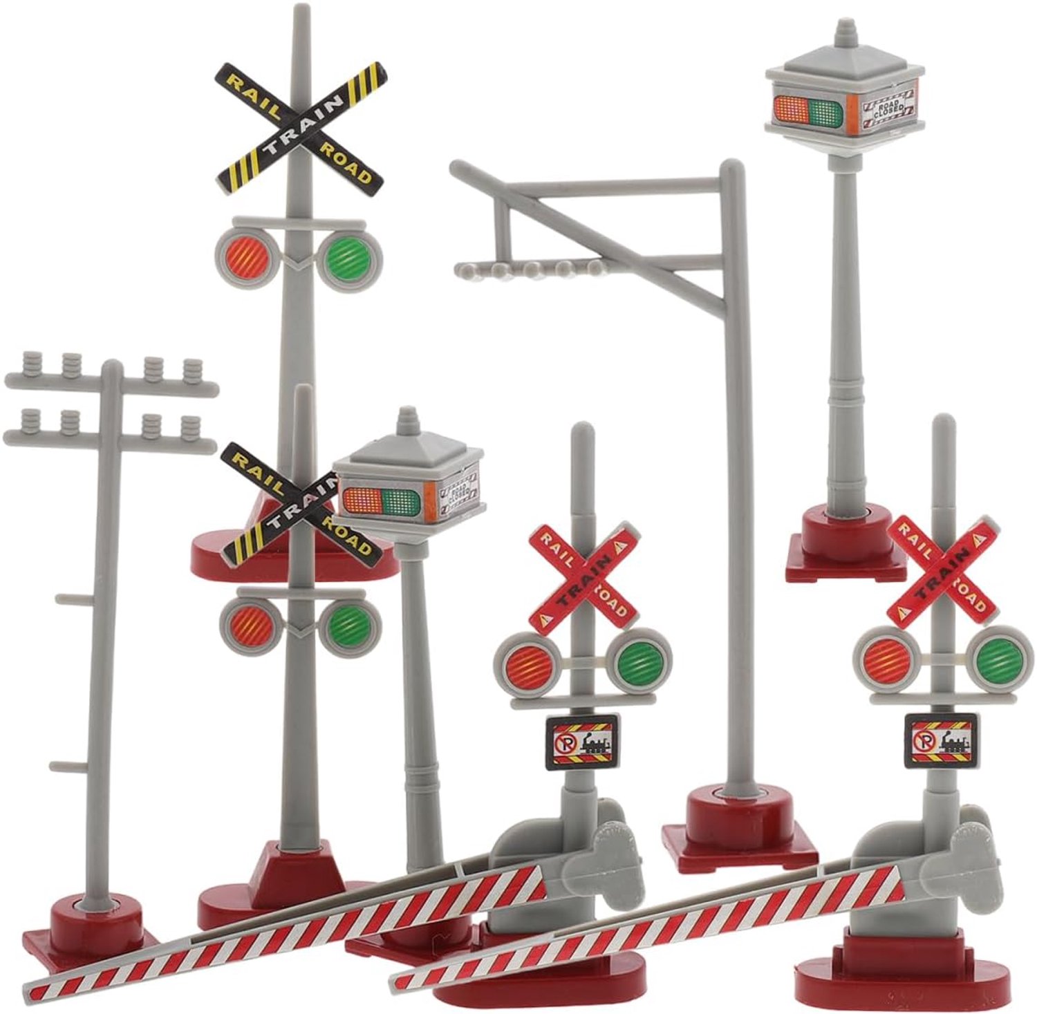 Modelspooraccessoires set van 8 - signaalverlichting - modeltreinstation - creëer een levensechte sfeer - Homevero