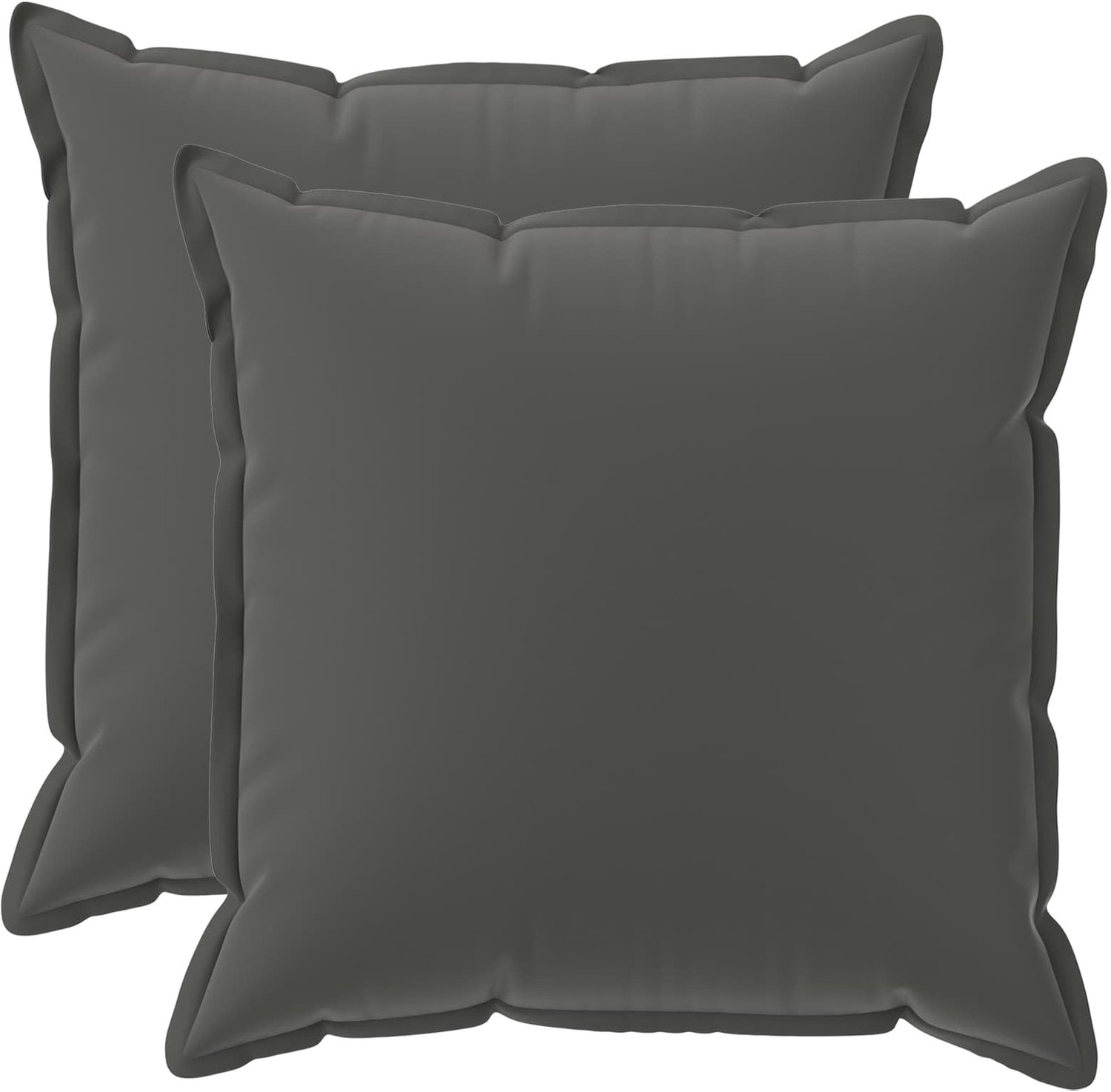 vidaXL Dekenkussen - 2 - st - HOUTEN - Antraciet - 65 - x - 65 - cm - Polyester