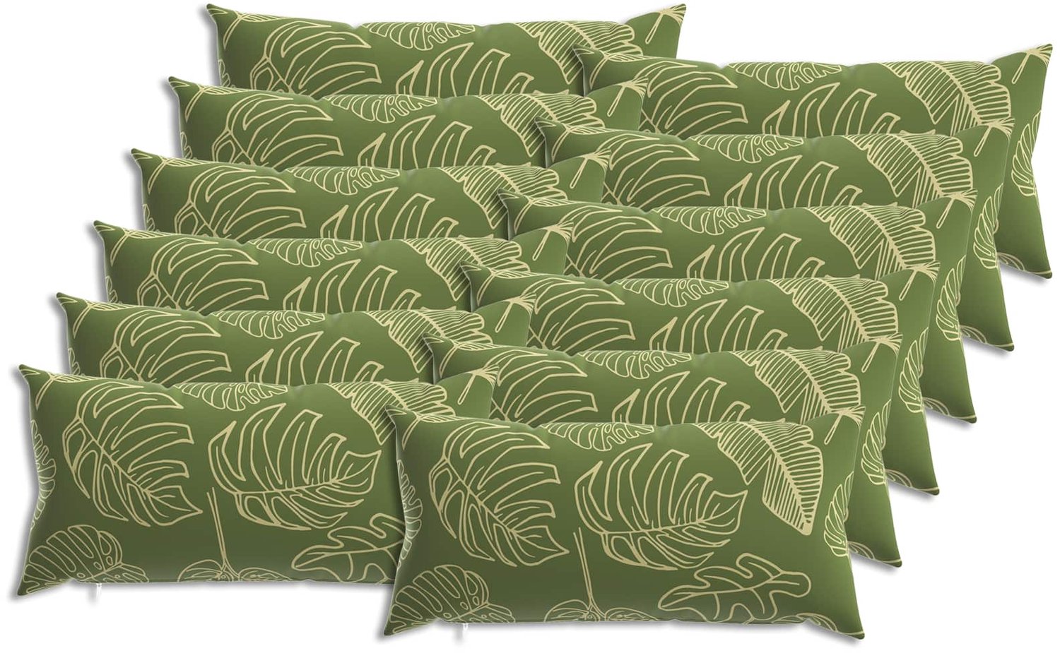 vidaXL Dekenkussen - 12 - st - HEERLEN - Blad - Design - 40 - x - 80 - cm - Polyester Bladontwerp