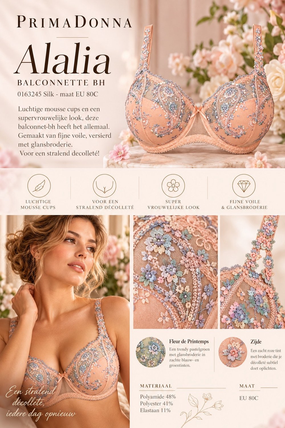 PrimaDonna Alalia Balconnette Bh 0163245 Silk - maat EU 80C / FR 95C