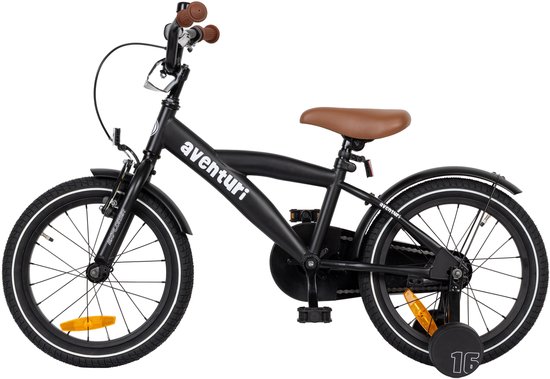Aventuri Explorer 3.0 Jongensfiets 16 Inch - Kinderfiets voor 4 tot 6 Jaar - 100-115 cm - Met Zijwieltjes - Matzwart — afbeelding 3