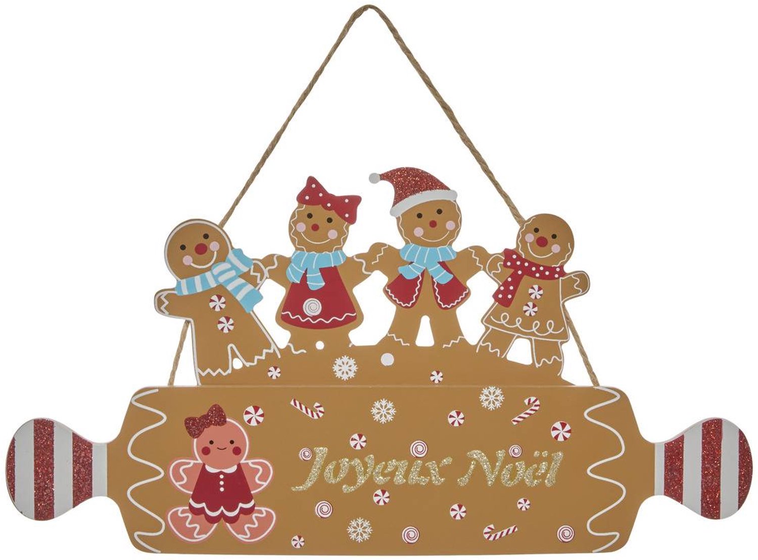 Suspension de Noël Ginger en bois forme rouleau L. 32 cm