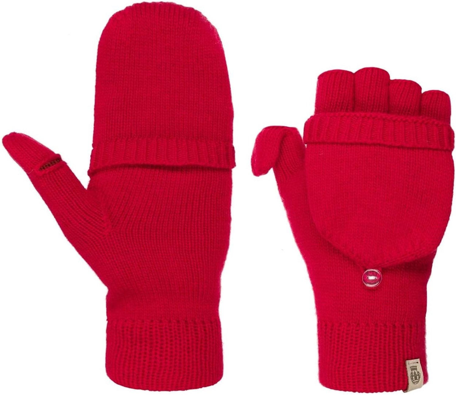 Dames Handschoenen met Kap en Knopen - Wolmix