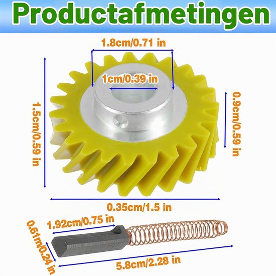 2 stuks vervangende wormwiel voor mixer, geschikt voor W10112253, nylon materiaal, duurzame onderdelen — afbeelding 5