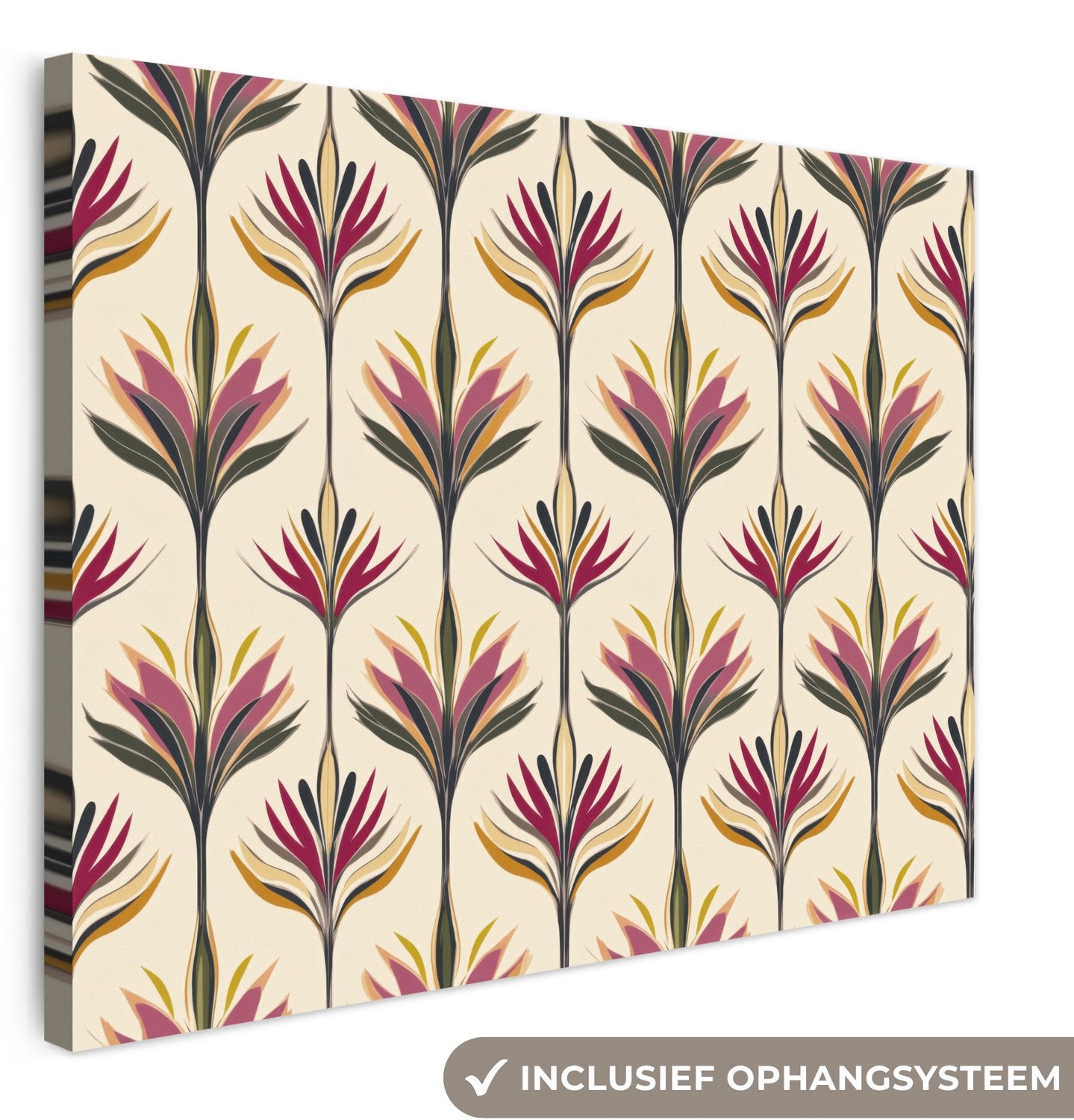 Canvas schilderij 80x60 cm - Exclusieve wanddecoratie Waaier - Motief - Kleurrijk - Muurdecoratie woonkamer - Slaapkamer decoratie - Kamer accessoires - Schilderijen op canvas