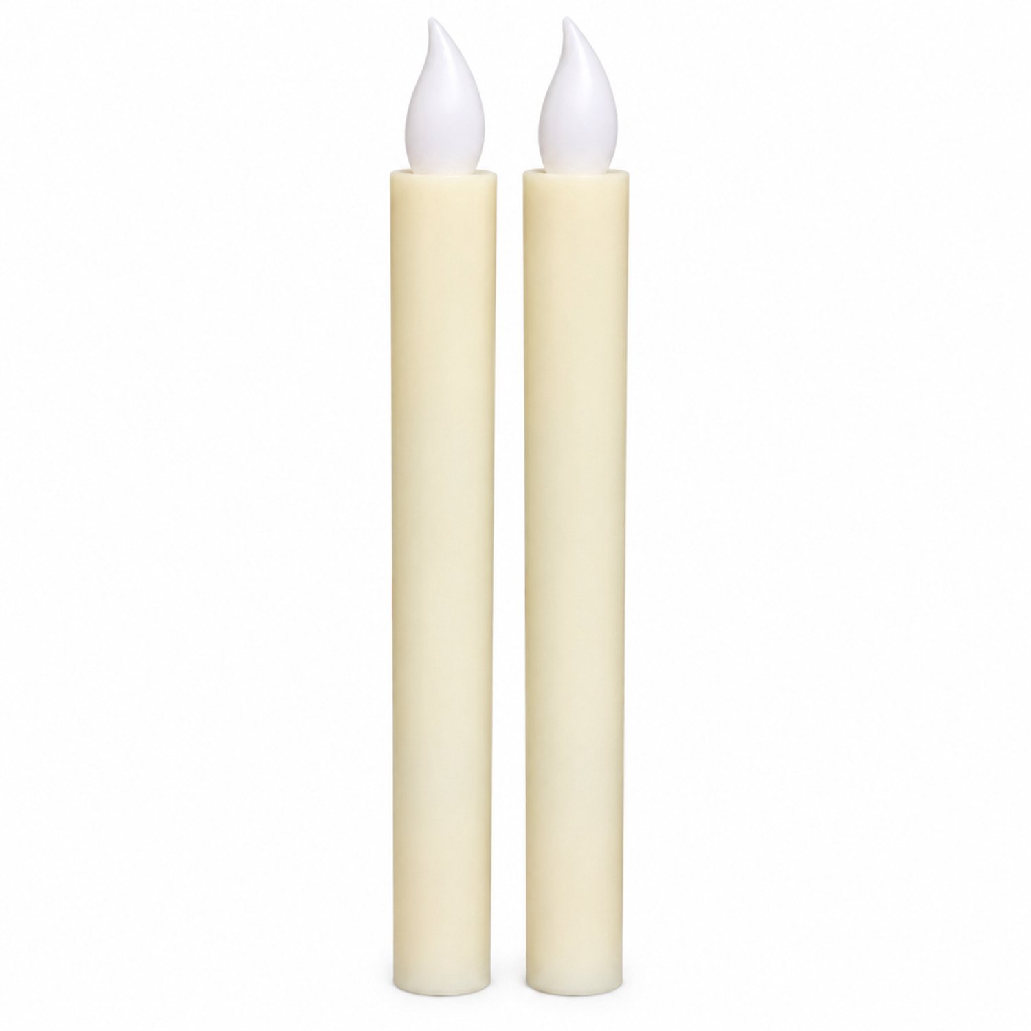 SWGOTA led kaarsen, set van 2, wit, vaste vlamtip, lange cilindervorm, kunststof, decoratie voor thuis en bruiloften, verpakt in een zak