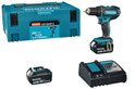 Makita DDF482RTJ accuboormachine met twee 18V 5.0Ah accu's, oplader en blauwe Makita Mbox koffer.