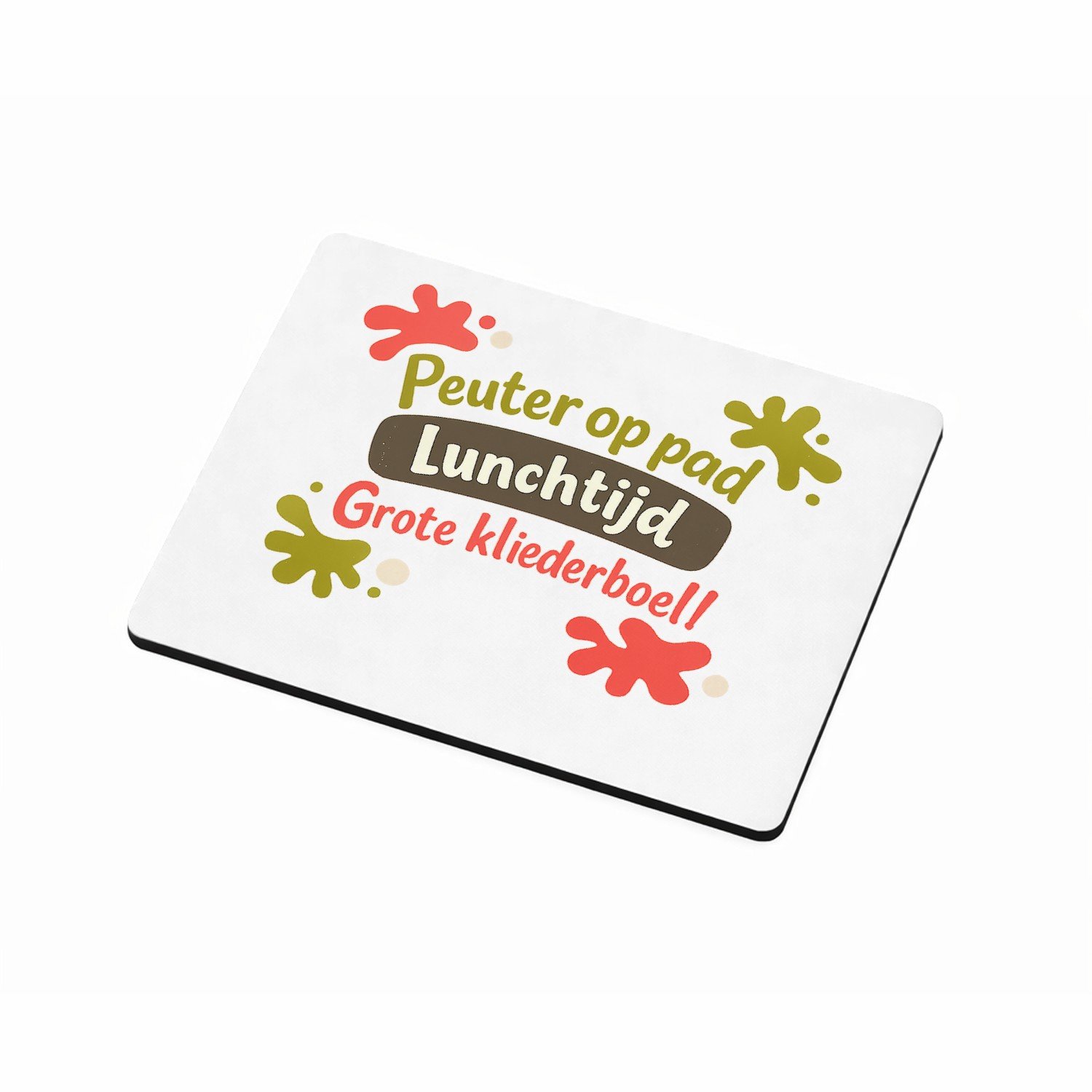 Mr Cadeautjes MDF magnetische fotolijst 9 x 7 - design Een speelse typografische print met kliederaccenten rondom e | cadeau Wit