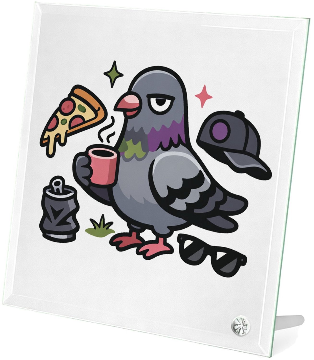 Mr Cadeautjes Glasframe 20 x 20 - design Een speelse woordbeeldcompositie met een huisdier als visuel | cadeau Wit