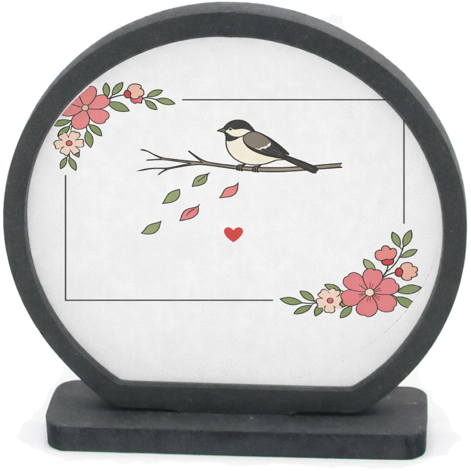 Mr Cadeautjes Houten fotolijst rond met MDF inleg - design Een minimalistisch herinneringsontwerp met een stil natuurta | cadeau Wit