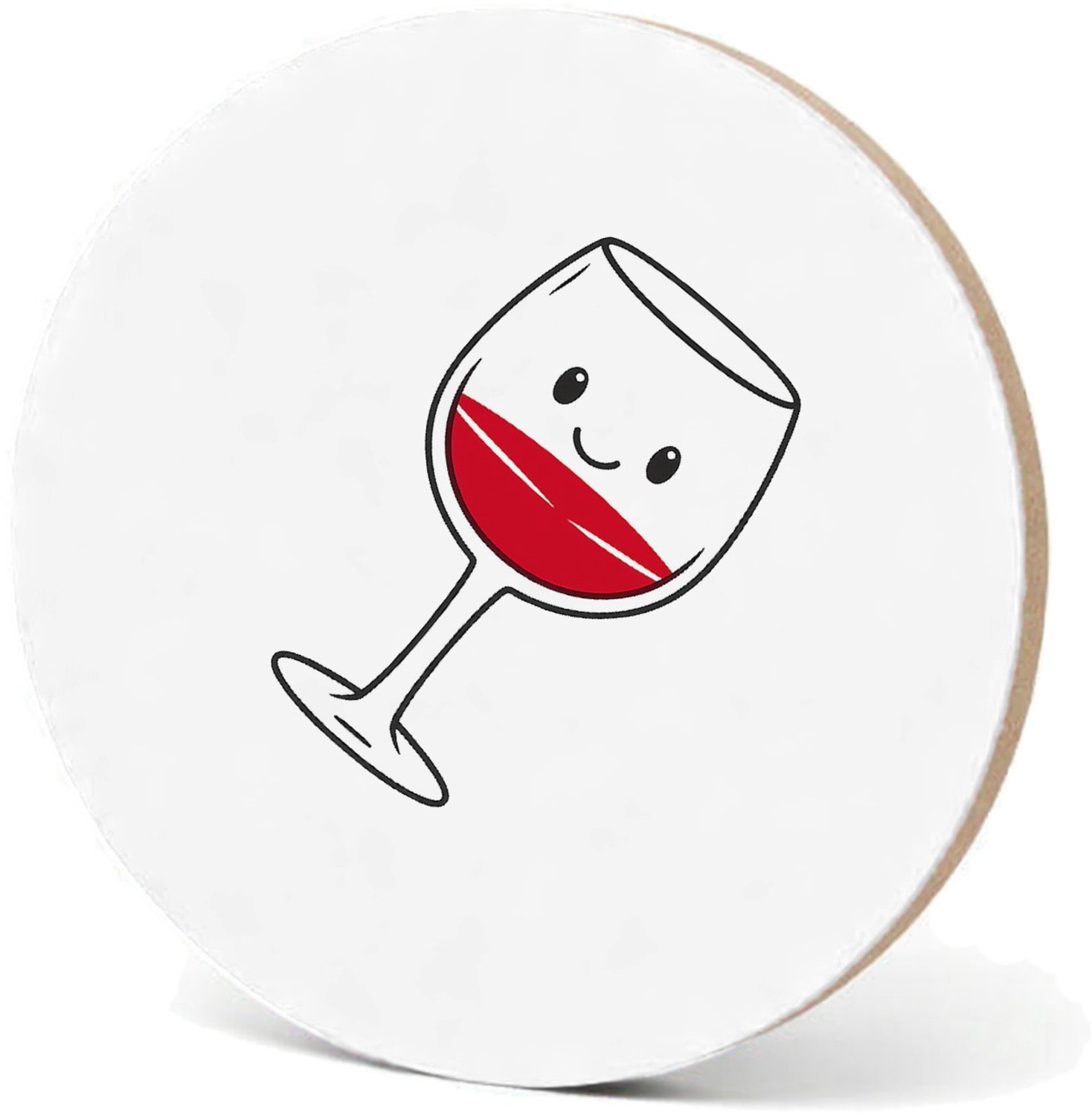 Mr Cadeautjes MDF fotolijst - design Een minimalistische koffiebeker met een blij gezicht en een | cadeau Wit