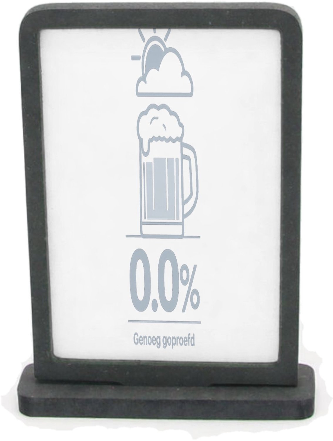 Mr Cadeautjes Houten fotolijst rechthoek met MDF inleg - design Een weerbericht-grap rond koffie in plaats van bier, met een | cadeau Wit