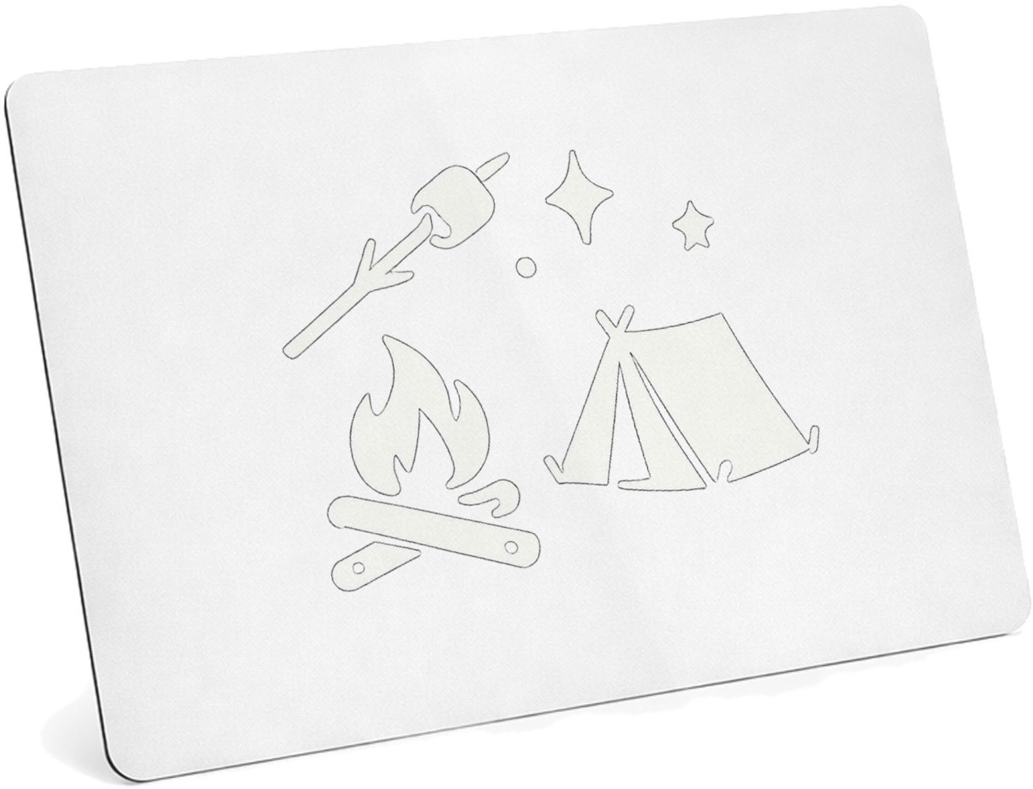 Mr Cadeautjes MDF magnetische fotolijst 28 x 19 - design Minimalistische buitenhumor met een avondvuur-thema | cadeau Wit