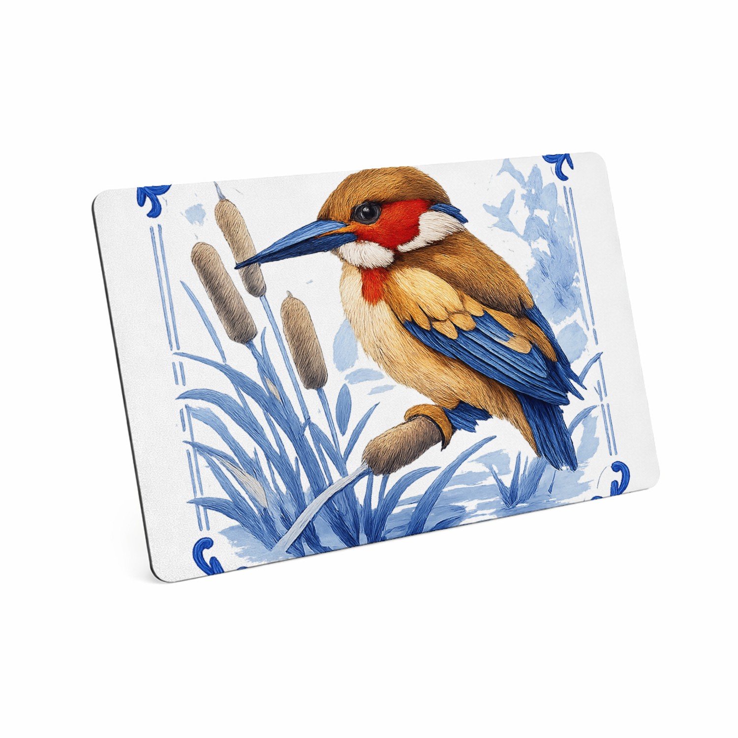 Mr Cadeautjes MDF magnetische fotolijst 28 x 19 - design Elegante zeedier-illustratie met porseleinen rand | cadeau Wit