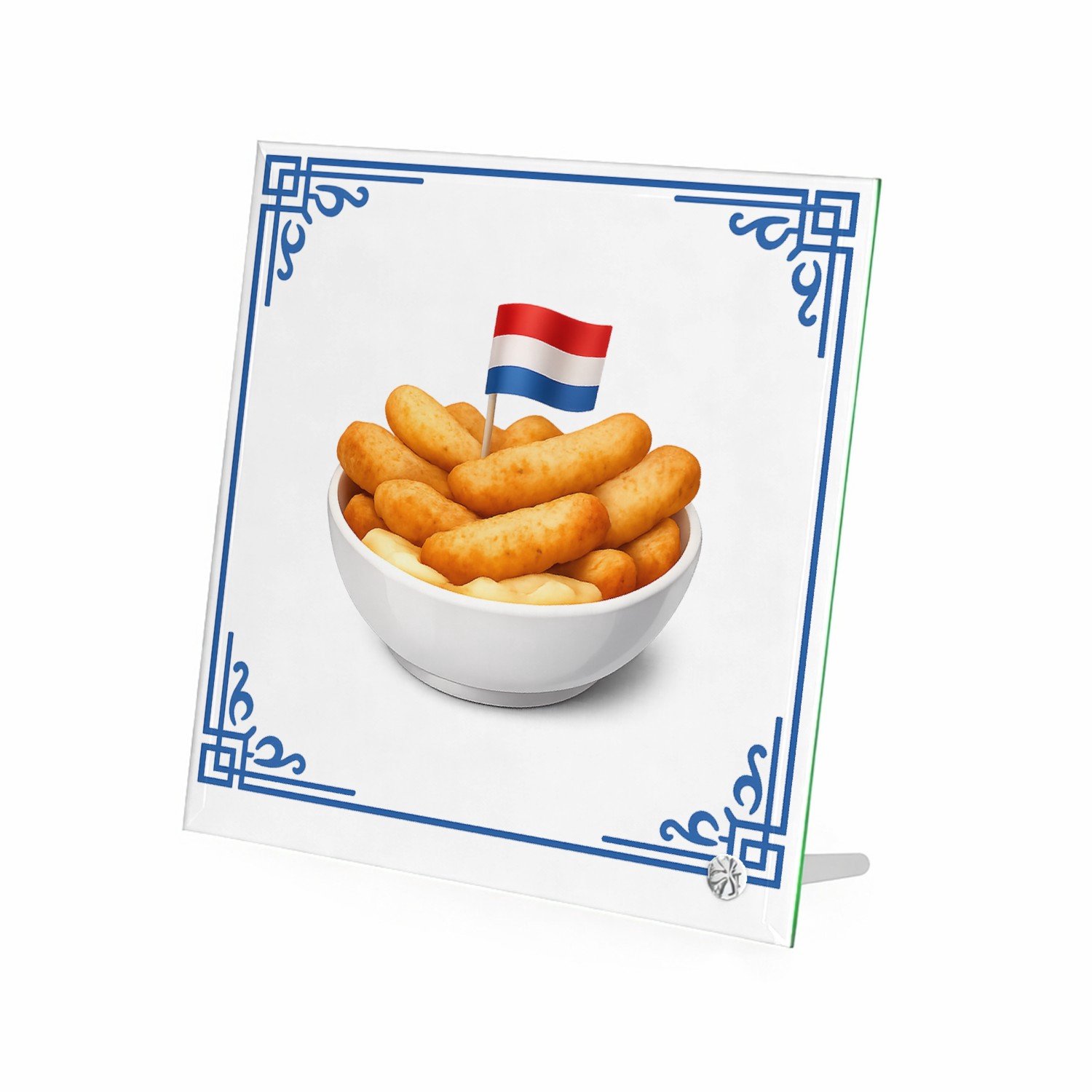 Mr Cadeautjes Glasframe 20 x 20 - design Keukenhumor rond een andere populaire snack, met eenzelfde p | cadeau Wit