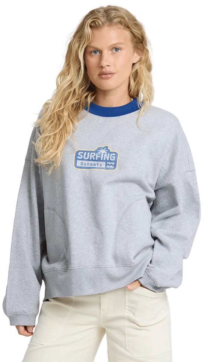 Billabong Sunsets Crew Fl Sweatshirt XS Vrouw Grijs