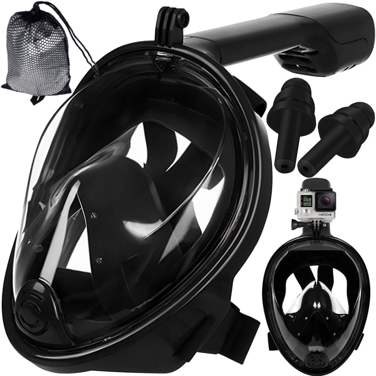 10932 Snorkelmasker, volgelaatsmasker om te snorkelen, 180° gezichtsveld, anti-condens, voor volwassenen en kinderen