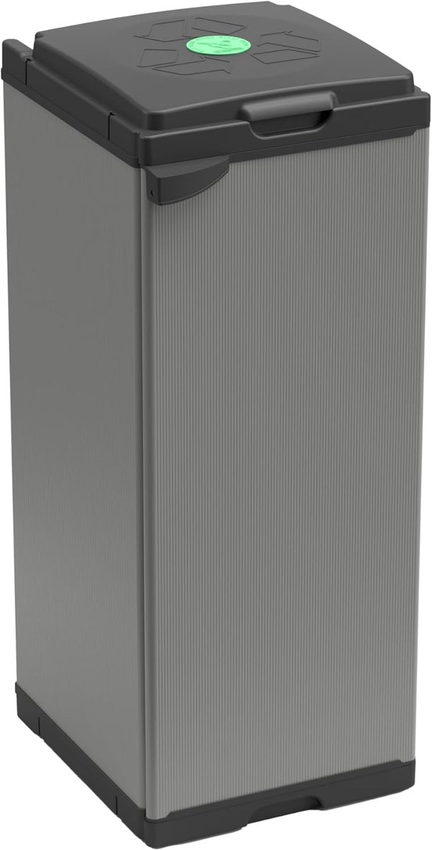 Kast voor afvalscheiding van kunststof, eenvoudig te monteren, modulair systeem, geschikt voor vuilniszakken van 80 tot 110 l, robuust, voor binnen en buiten, 34 x 38 x 87 cm