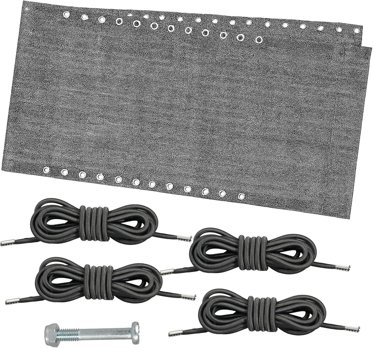 Reservedoek voor ligstoel met 4 elastische touwen (160 x 43 cm), reservestof voor zwaartekrachtstoel, klapstoel, tuin, ligstoel, outdoor, reparatiestof