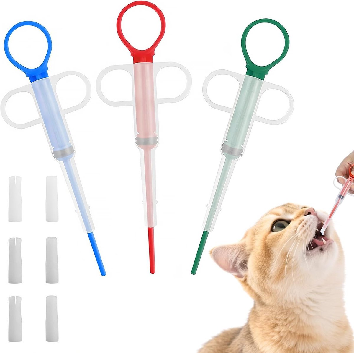 3-delige Tablet Feeder voor Huisdieren - Pillenhouder voor Katten en Honden, Eenvoudig te Gebruiken en Ondersteunt Medicatie