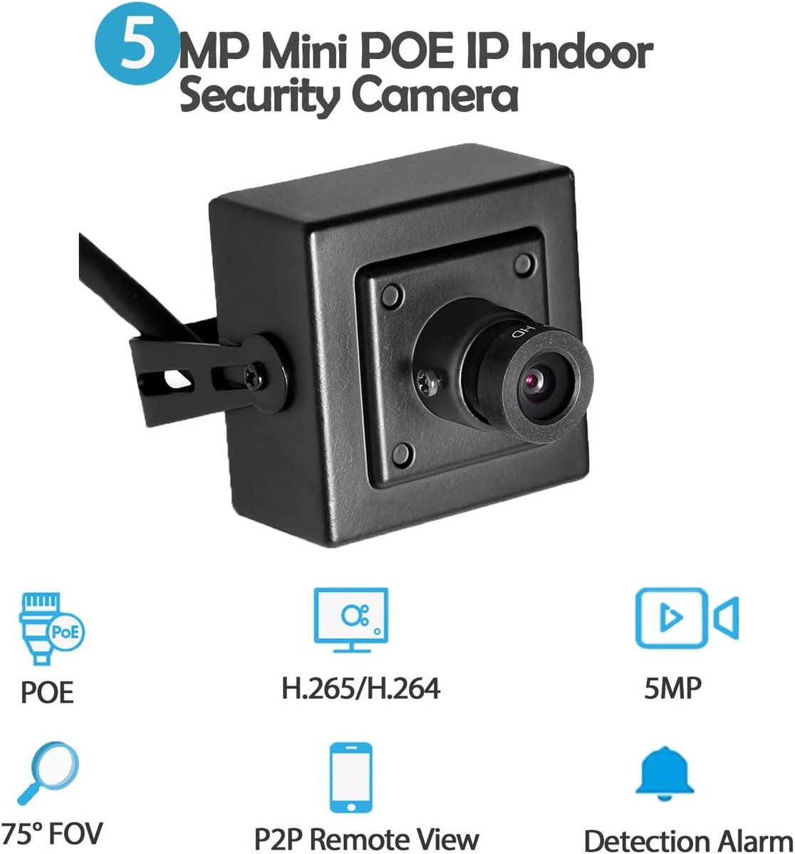 Mini IP-camera - Wit - 5,3 x 4,5 x 4 cm - HD 5MP Met Bewegingsdetectie - Voor Binnengebruik