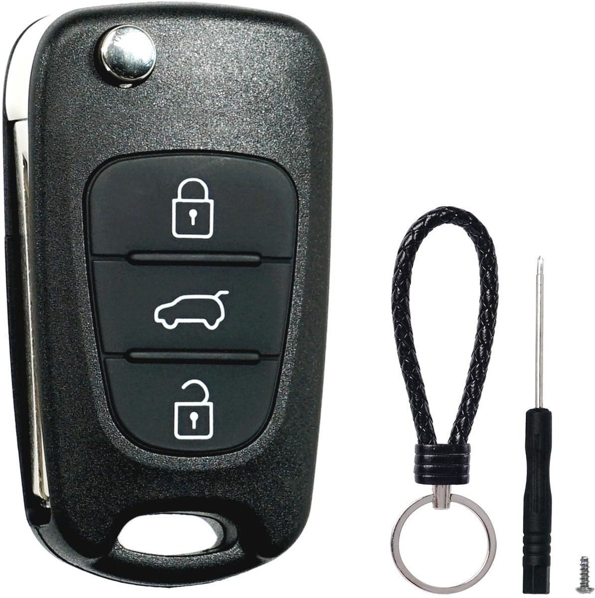 SUPALAND Vervangende Autosleutelshell Compatibel met Hyundai i10 i20 i30 ix20 ix35 en Kia Rio Ceed Sportage Venga Soul - ShopVlot