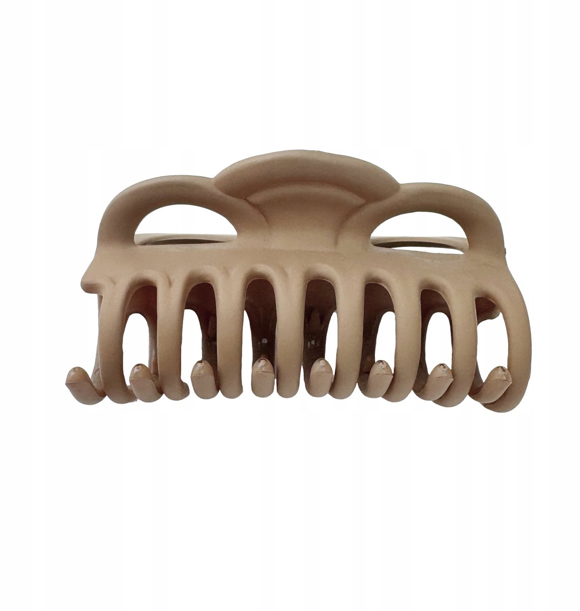 Matte Bruine Haarclip "Krab" 9cm voor Paardenstaart