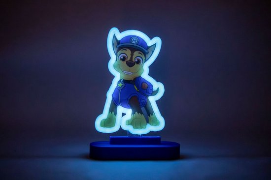 Paw Patrol Nachtlamp Chase - Neon Lamp voor Kinderkamer en Slaapkamer - Nachtlampje Kinderen - Bedlampje met Aan/Uit Knop - 25,7x18 cm van Paw Patrol — afbeelding 4